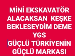 Satılık Mini Ekskavatör kırmızı beyaz 1.6 Ton 10 HP motor YGS