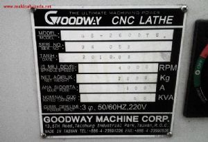 Satılık 2. El Goodway GS-2600YS 5 Eksen CNC Torna Tezgahı