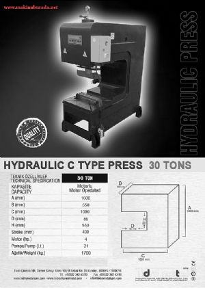 30 TON C TİPİ PRES