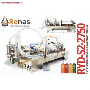  RYD-S2-2750 Çift Nozullu Sıvı Dolum Makinası (Yarıotomatik)