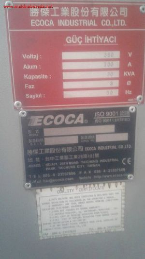 2012 Model ECOCA VB/1200 İ Dik İşleme Merkezi Divizörlü