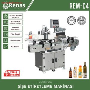 REM-C4 Tam Otomatik Şişe Etiketleme Makinası - 18-100mm