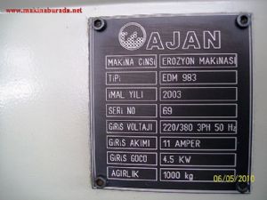 ..AJAN EROZYON EDM 983 D.R.O. ..