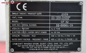 Satılık 2. El Kraft Tec GT-32 Gang Tipi CNC Torna Tezgahı (C Eksenli)