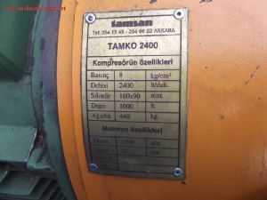 3000 tl 1000 lt tanklı TAMSAN TAMKO 2400 KOMPRESÖR