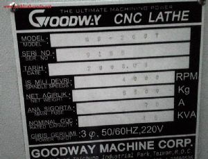 Satılık 2. El Goodway GS-260Y CNC Torna Tezgahı (Y eksenli)