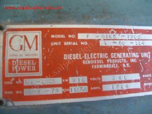 Satılık Detroit Dizel General Motor Jeneratör