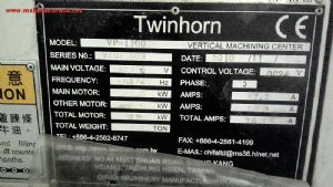 Satılık 2. El Twinhorn VP-1100 CNC Dik İşleme Merkezi