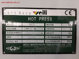WEİLİ KIZGIN YAĞLI 110-220 SOLIT TABLA 3 KAPILIK PRES SIFIR 