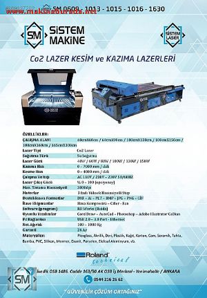 Satılık lazer kesim makinası - 700x900 çalışma alanı
