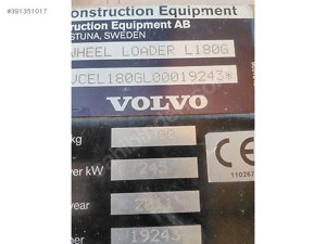 2011 Model Volvo L180 G Lastikli Yükleyici
