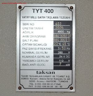 Satılık 2. El Taksan TYT-400 Taşlama Tezgahı