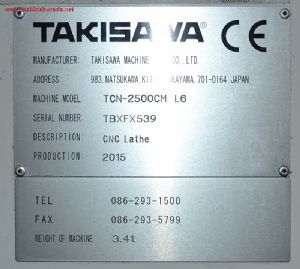 Satılık 2. El Takisawa TCN-2500CM L6 CNC Torna Tezgahı 10’ (C eksenli)