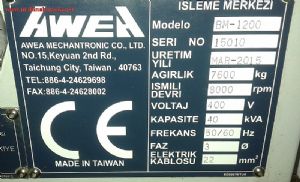 Satılık 2. El Awea BM-1200 CNC Dik İşleme Merkezi