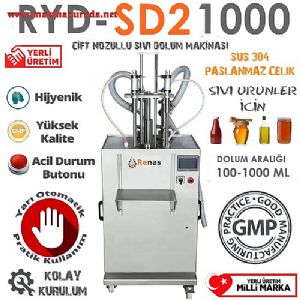 RYD-SD2 1000 Yarı Otomatik Çift Nozullu Dipten Dolum Sıvı Dolum Makinası