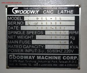 Satılık 2. El Goodway GCL-2L CNC Torna Tezgahı (8’)